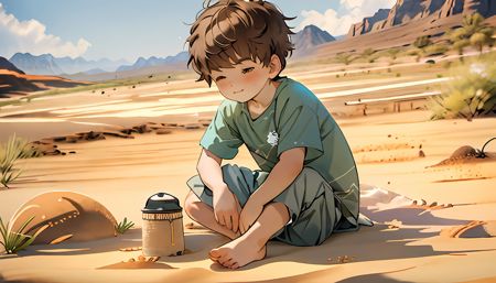 07918-3762636096-(masterpiece),(best quality),(ultra detailed),highres,(1boy_1.2),full body,brown hairs,shirt,shorts,barefoot,sitting,(playing th.jpg